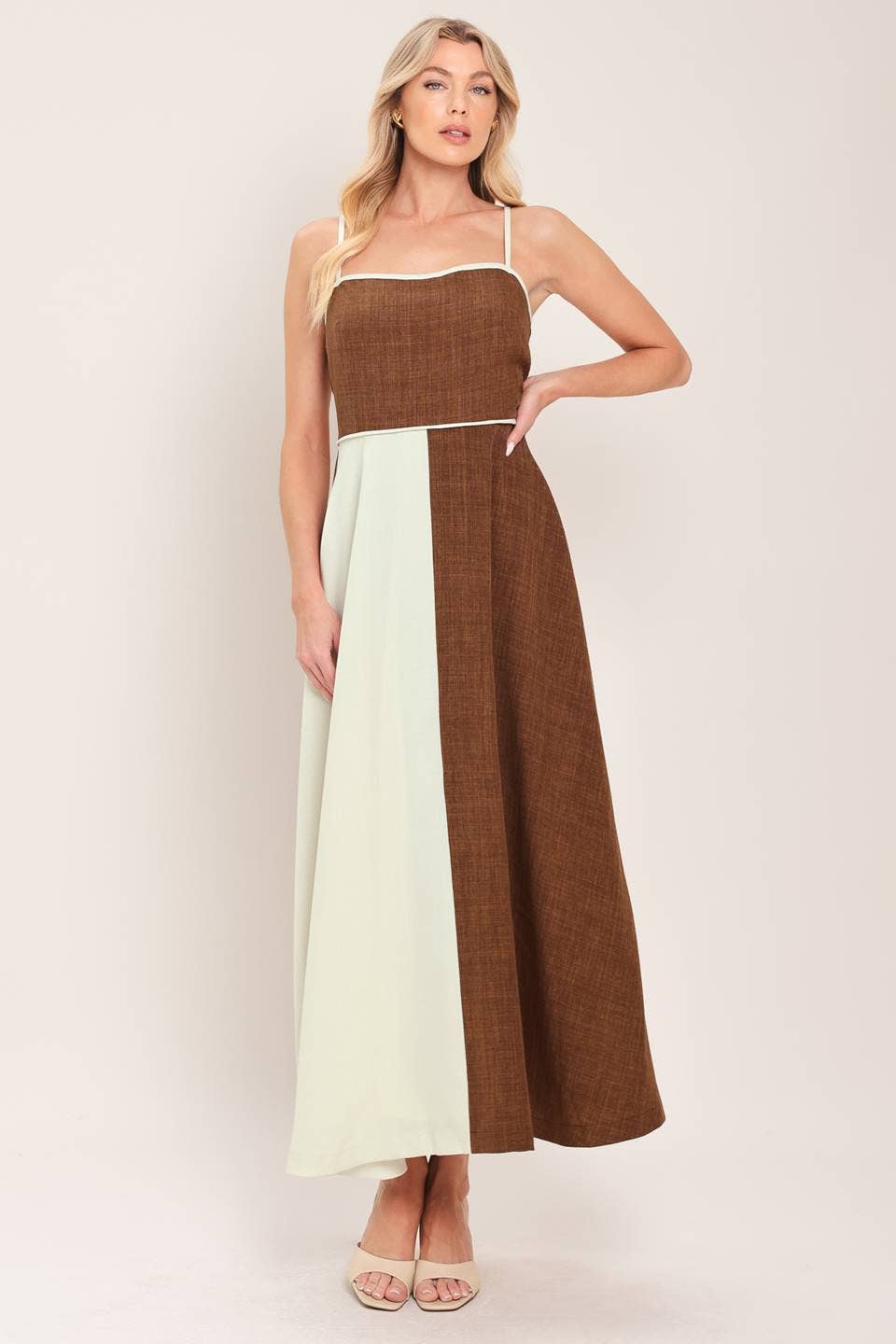 Color Blocked Midi Dress