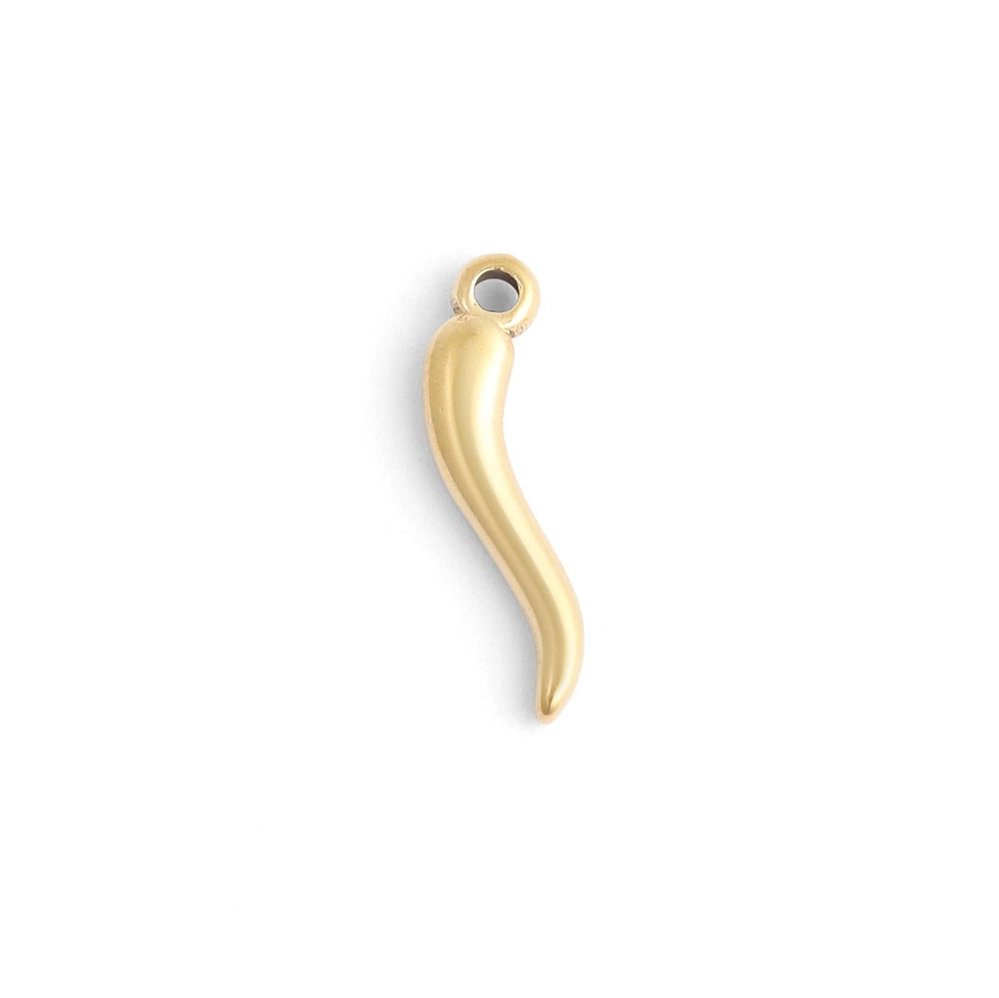18K Gold PVD Stainless Steel Italian Horn Charm