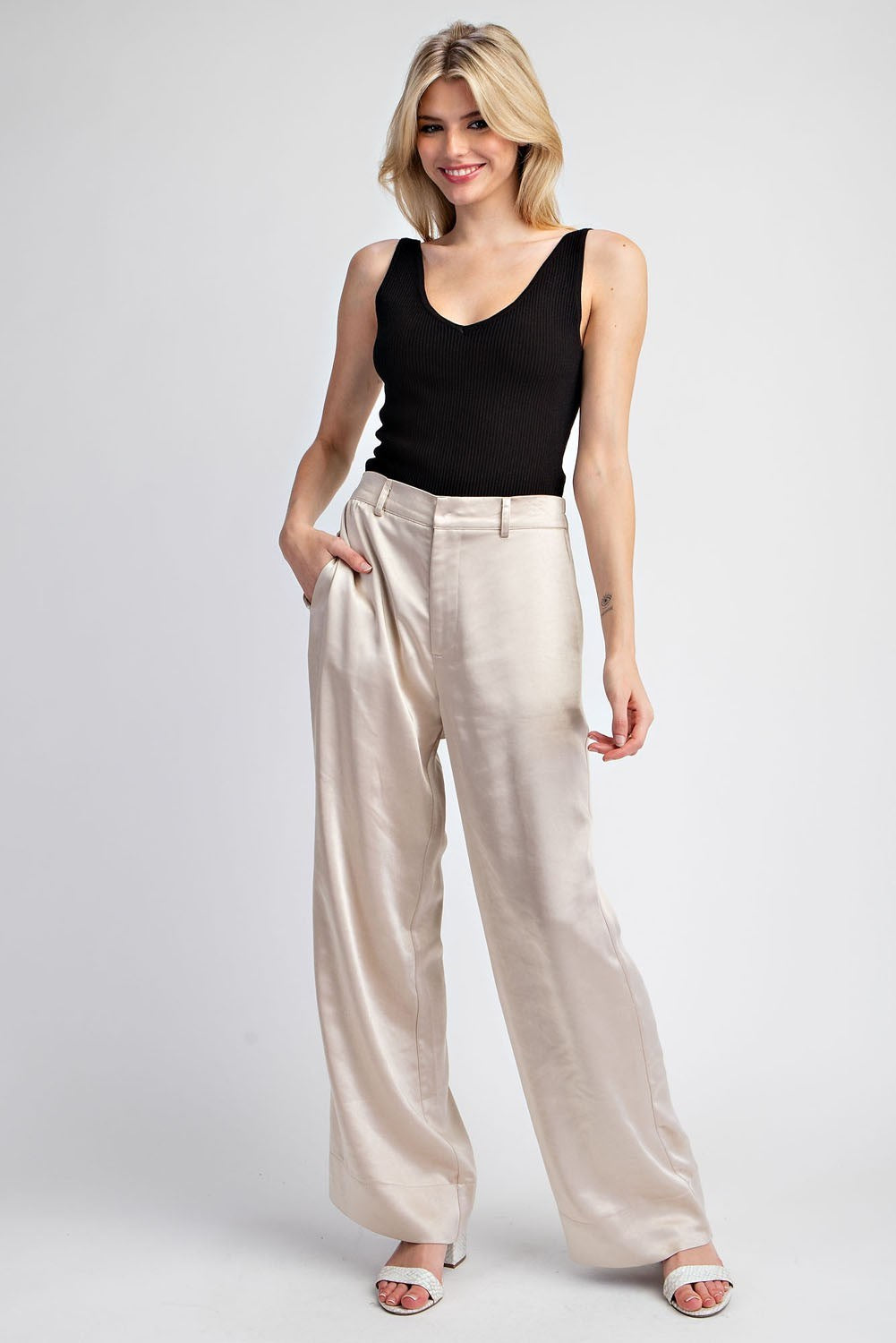 Final Sale - Satin Straight Leg Pants