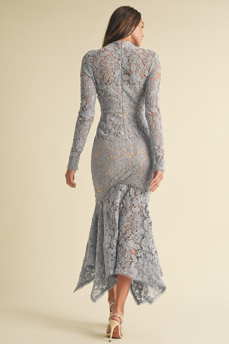 Final Sale - Floral Lace Midi Dress