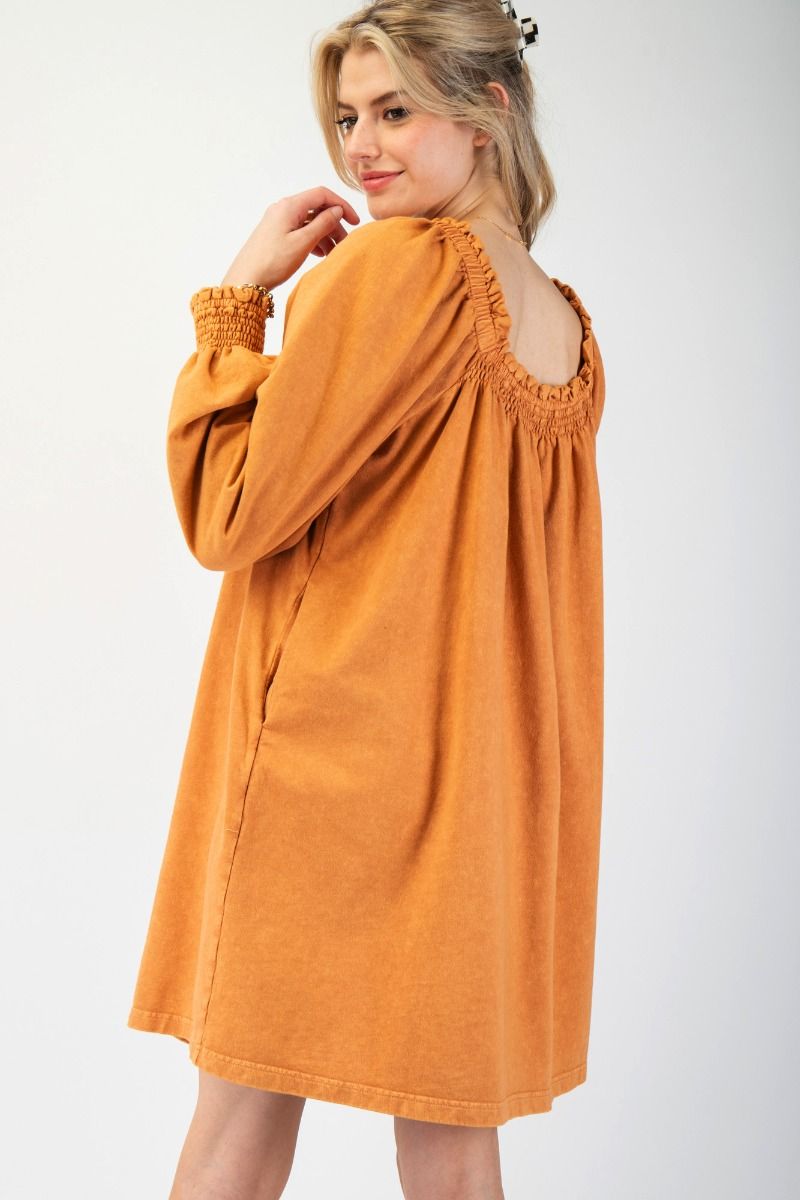 Final Sale - Mineral Wash Terry Knit Dress