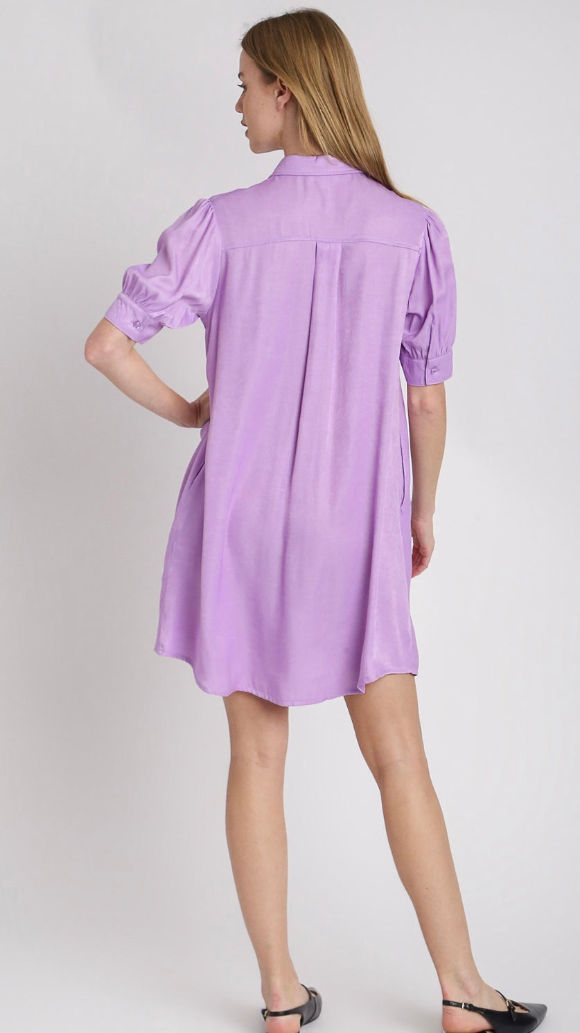 Final Sale - Tencel Collared Button Down Shirt Dress