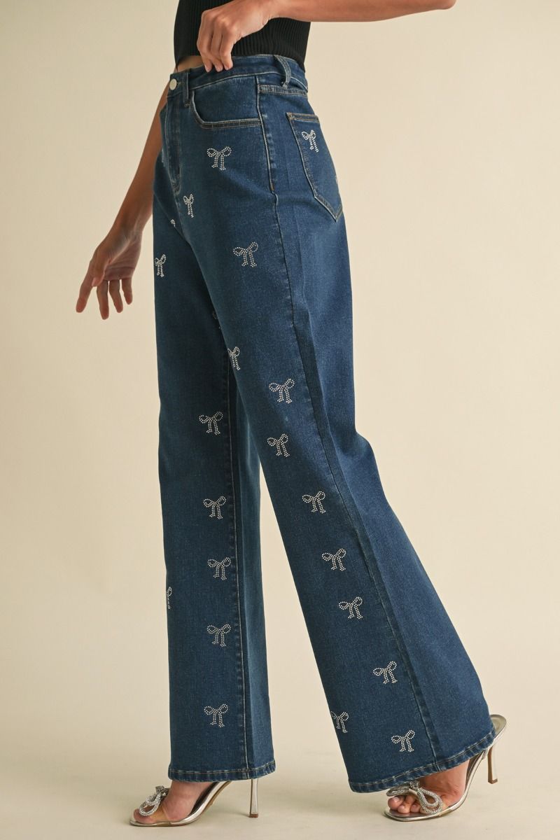 Final Sale - Bow Denim Pants
