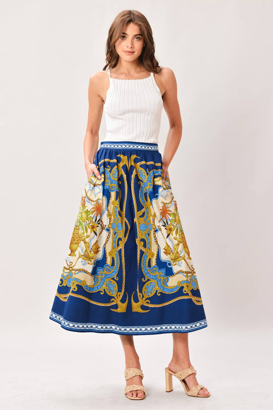 Sarah Woven Midi Skirt