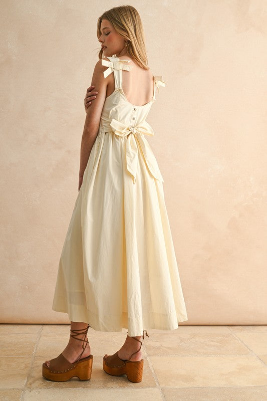 Final Sale - Bow Detail Woven Dress