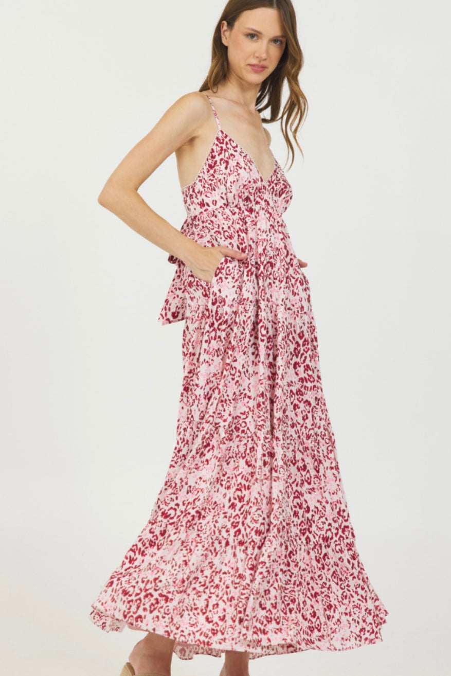 Tiered Ruff Cami Dress W/ Tie Back