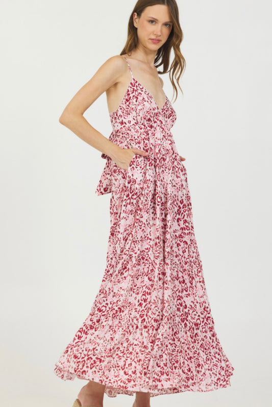 Tiered Ruff Cami Dress W/ Tie Back