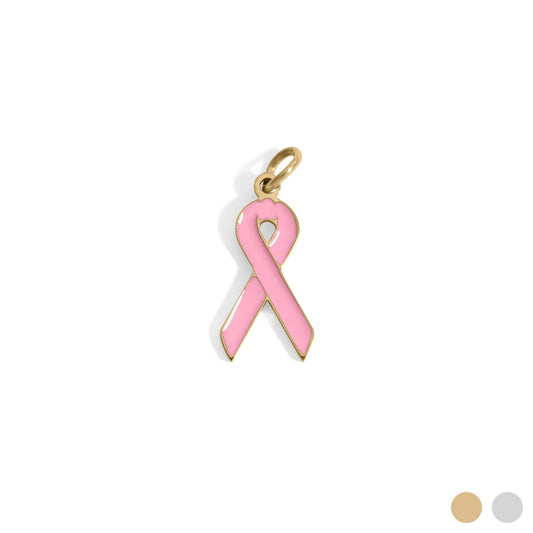 Breast Cancer Awareness Pink Ribbon Charm