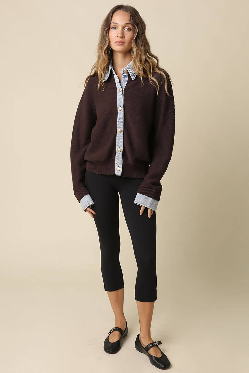 Dana Layered Look Knit Cardigan