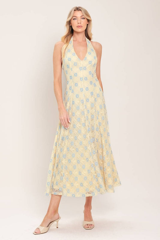 Amy Woven Lace Midi Dress