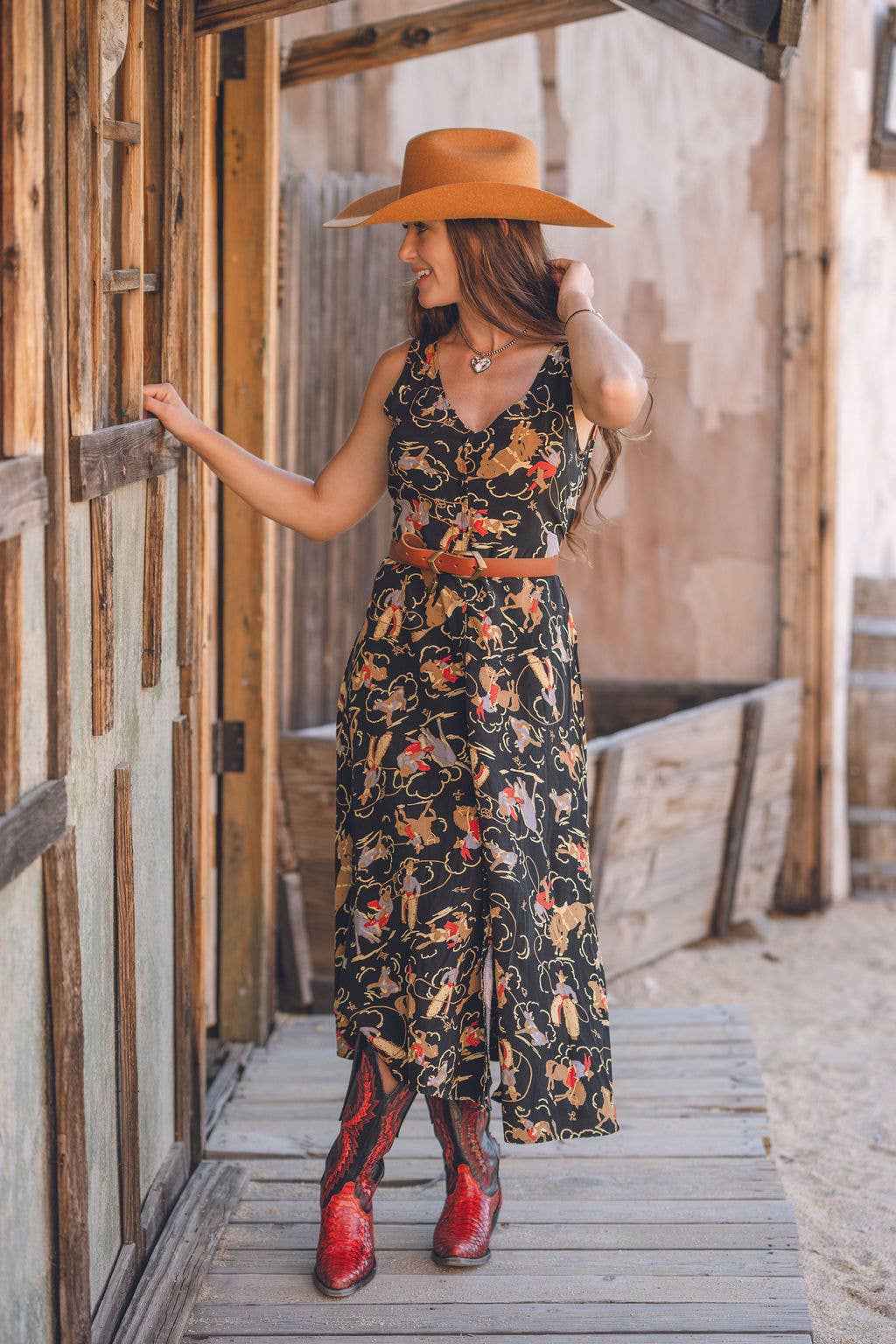 Boho Triangular Buckle Leather Belt Set