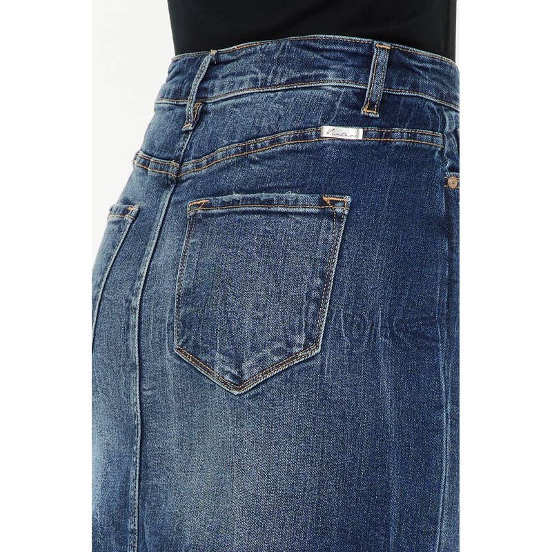 Final Sale - Denim MIDI Skirt High Rise