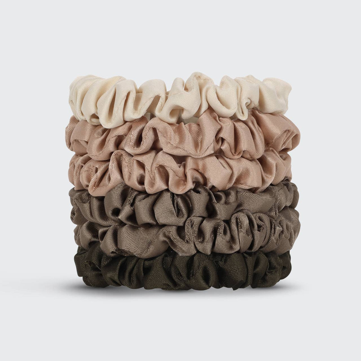 Ultra Petite Satin Scrunchie 6pc-Eucalyptus