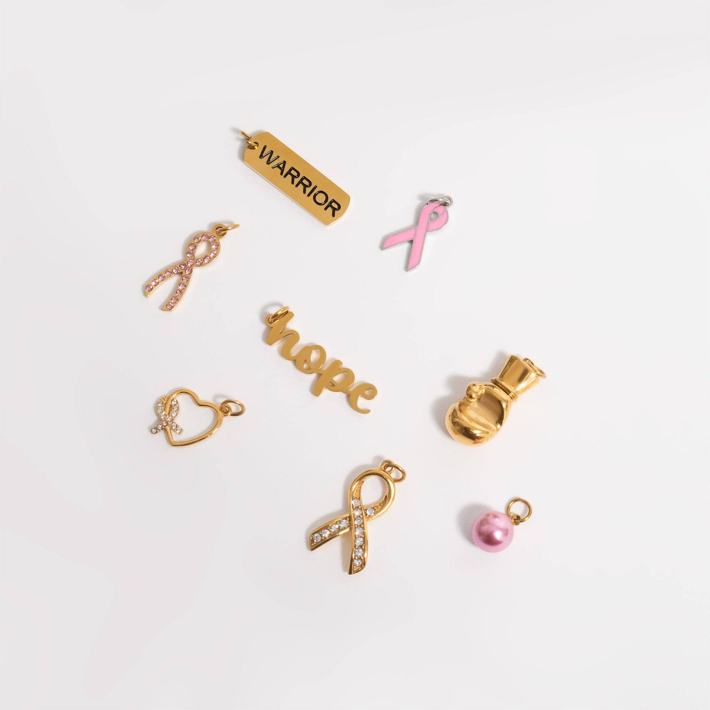 Breast Cancer Awareness Pink Ribbon Charm