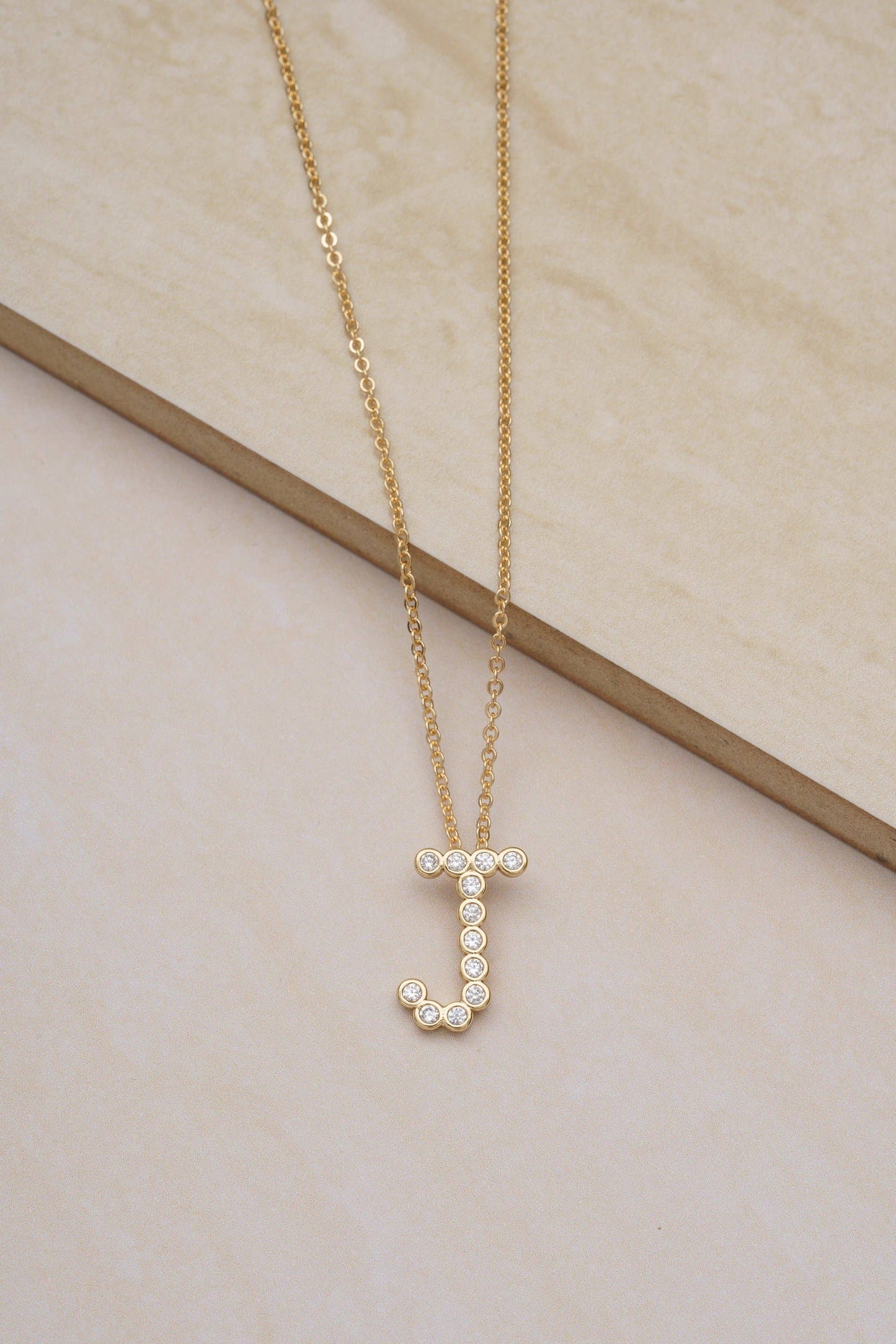 Ettika - Simple Crystal Initial 18k Gold Plated Necklace