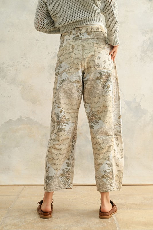 Final Sale - Multi Printed Barrel Pants