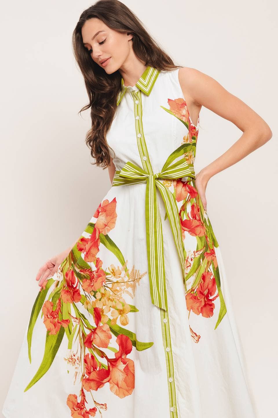 Susan Printed Woven Midi Dress