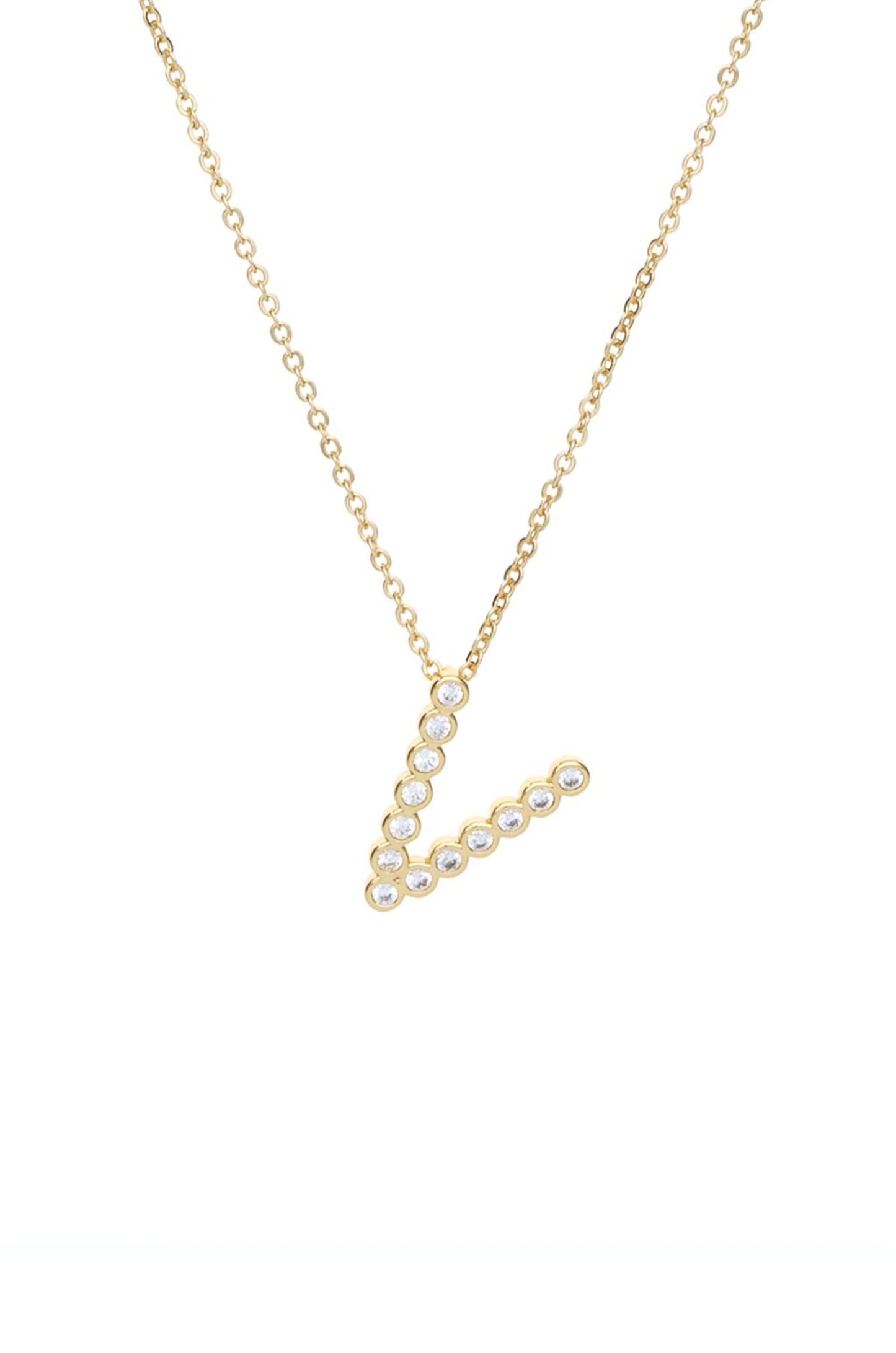 Ettika - Simple Crystal Initial 18k Gold Plated Necklace