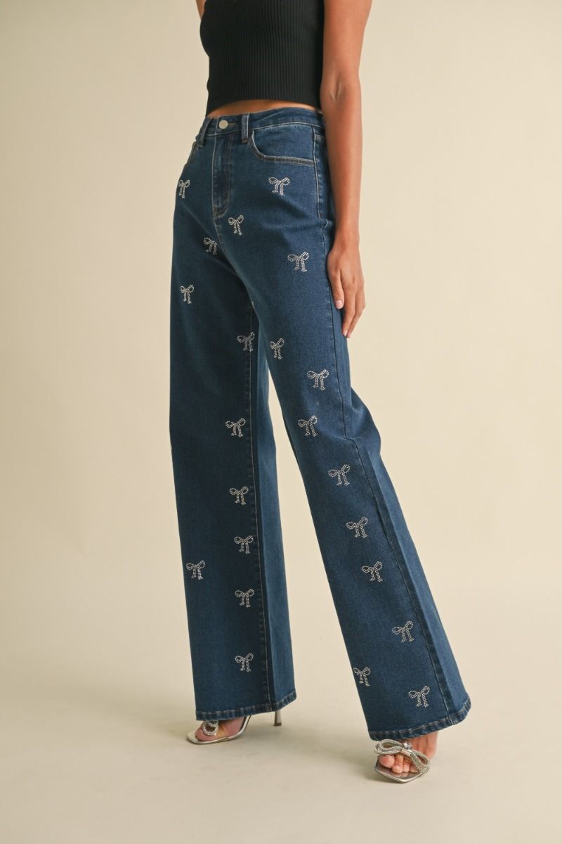 Final Sale - Bow Denim Pants