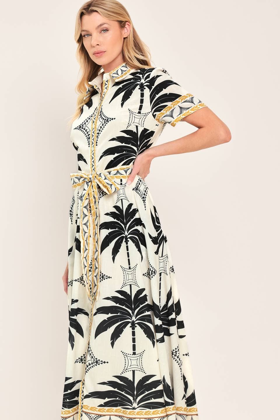 Woven Shirt Midi Dress