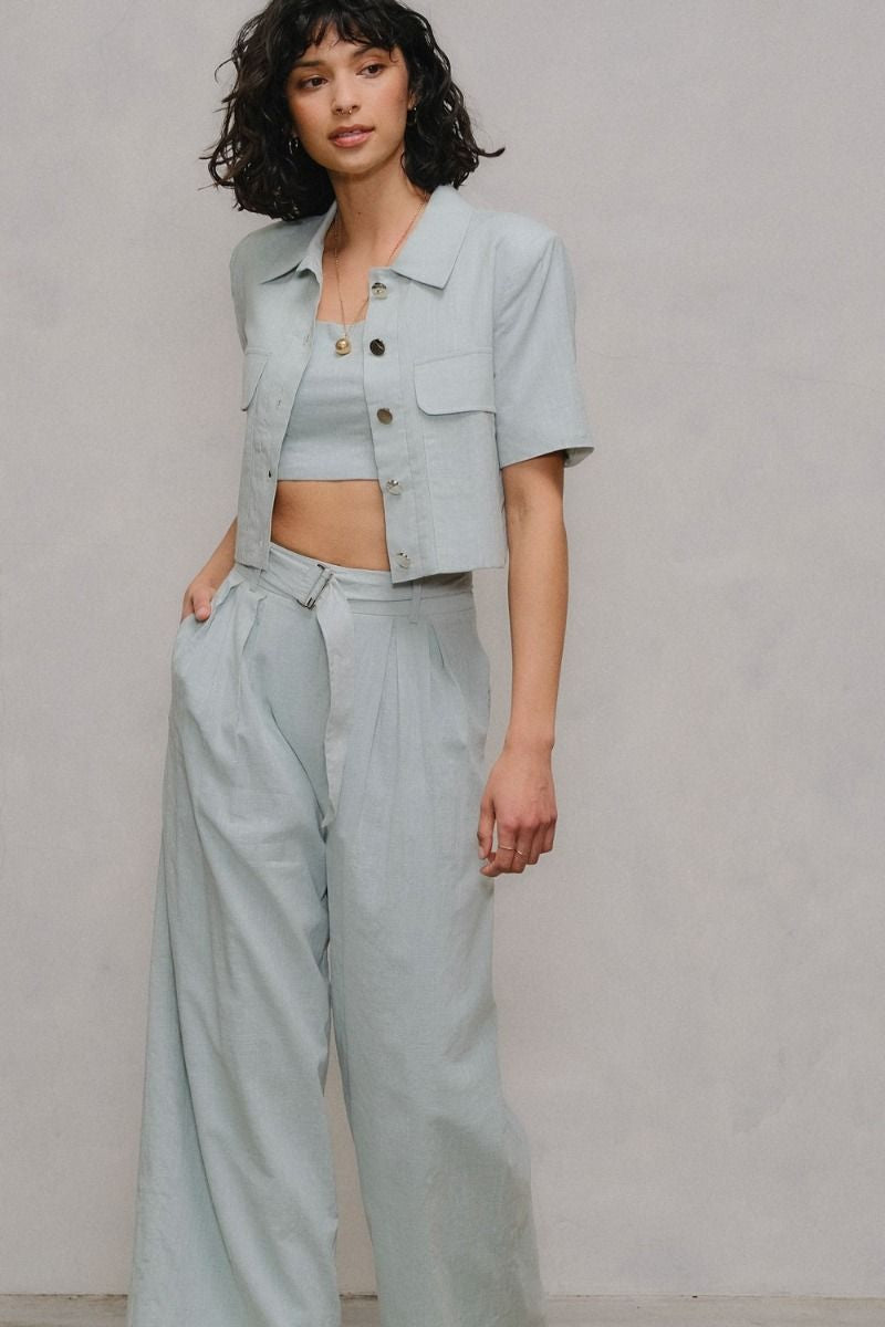 Final Sale - Wide Leg Belted Pants