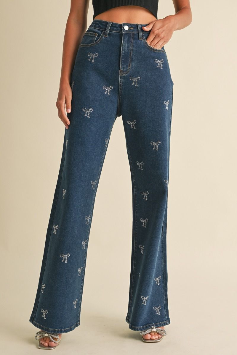 Final Sale - Bow Denim Pants
