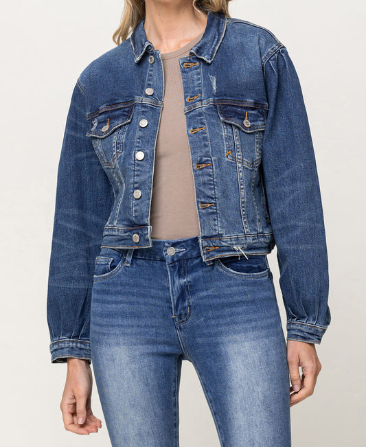 Balloon Sleeve Denim Jacket