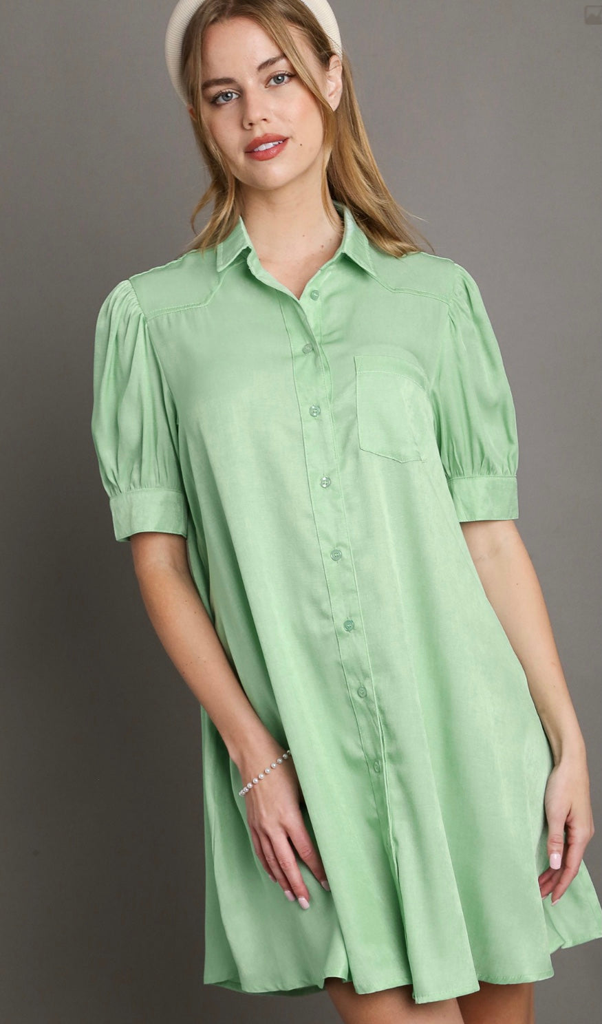 Final Sale - Tencel Collared Button Down Shirt Dress