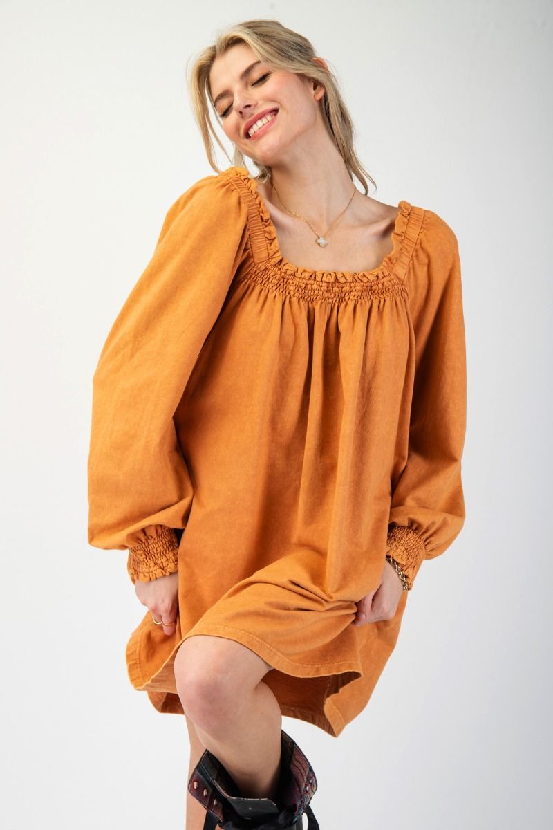 Final Sale - Mineral Wash Terry Knit Dress