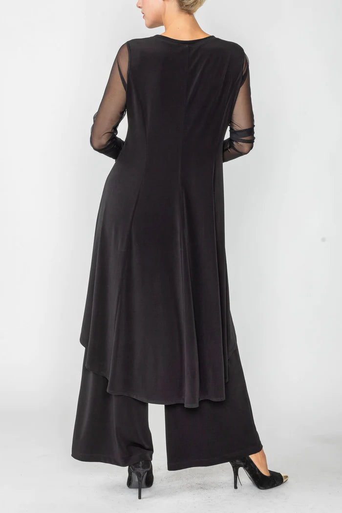 Final Sale - Front overlap see through sleeve top