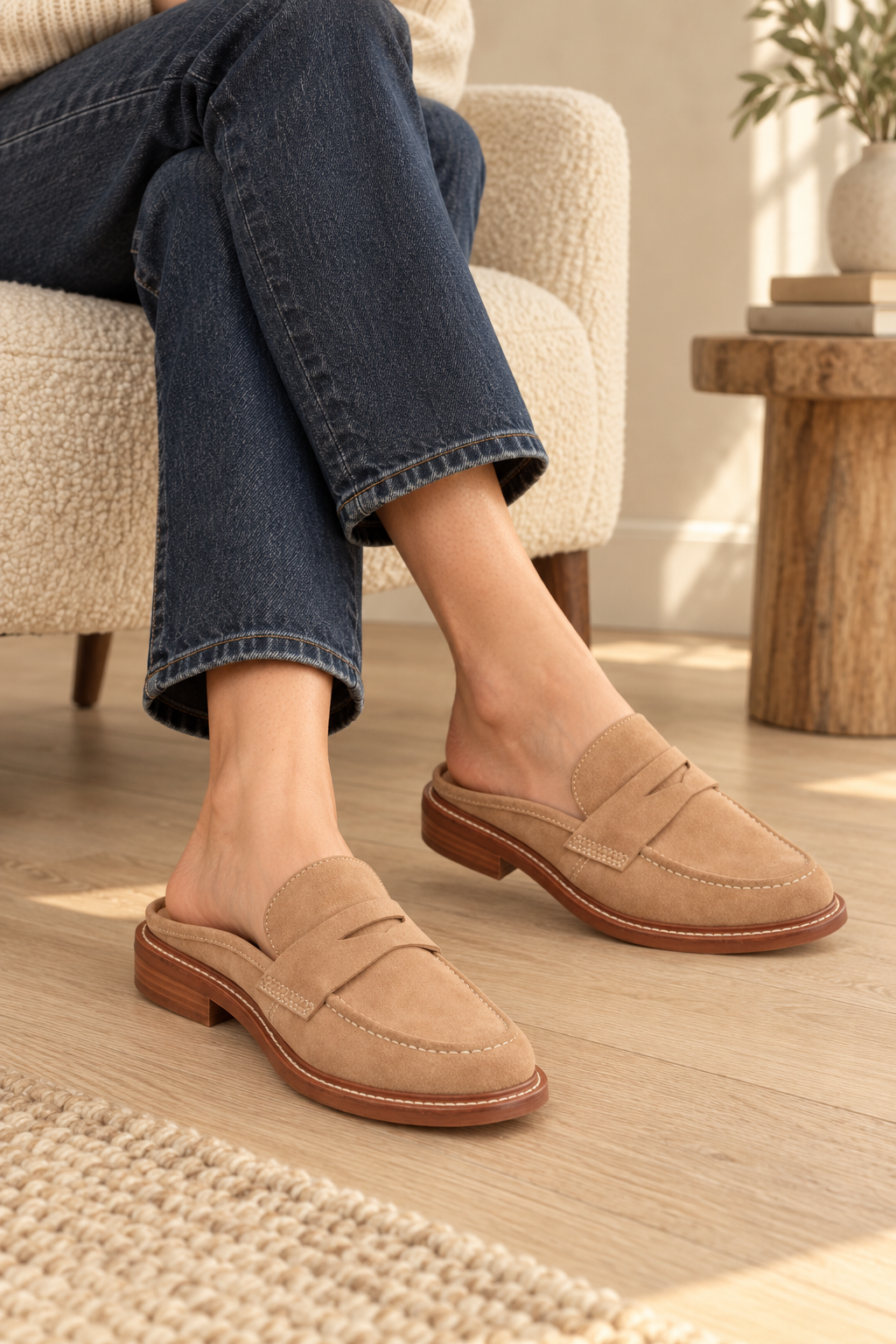 Monique Ultra Soft Suede Penny Keeper Mule