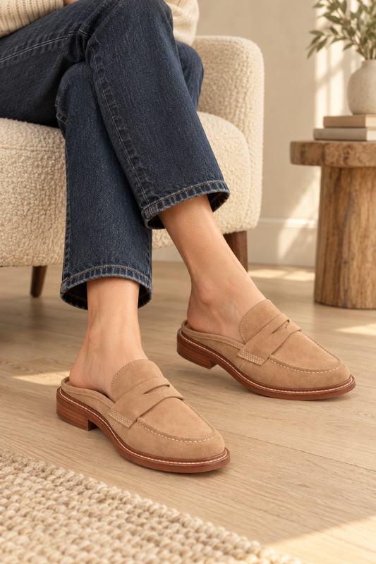 Monique Ultra Soft Suede Penny Keeper Mule