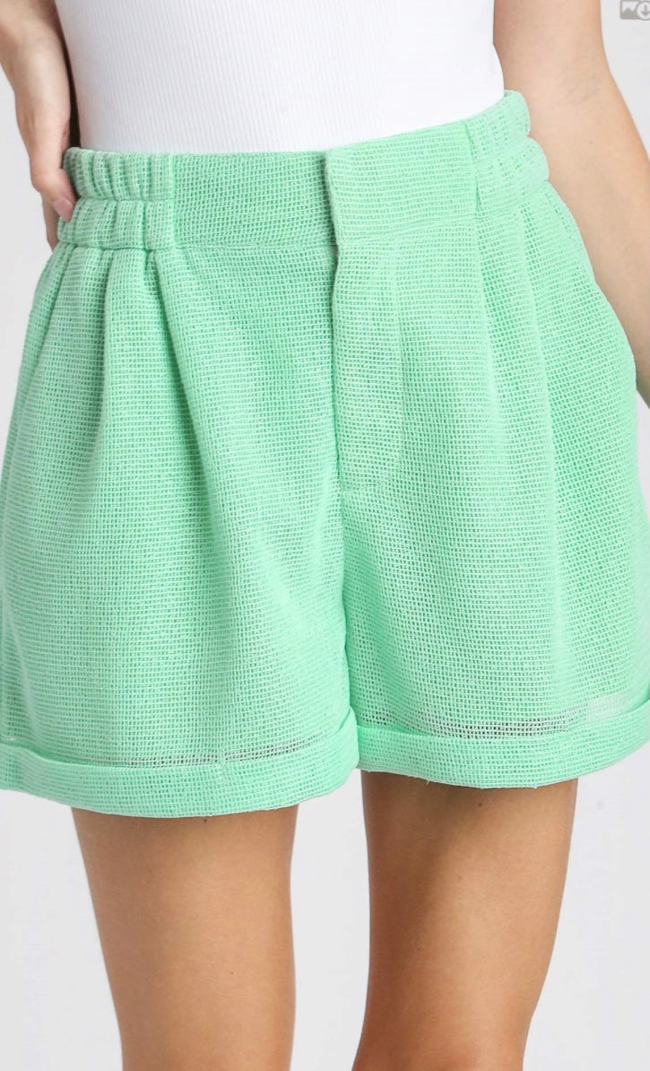Final Sale - Trouser Buttons Garment Hook Mesh Shorts