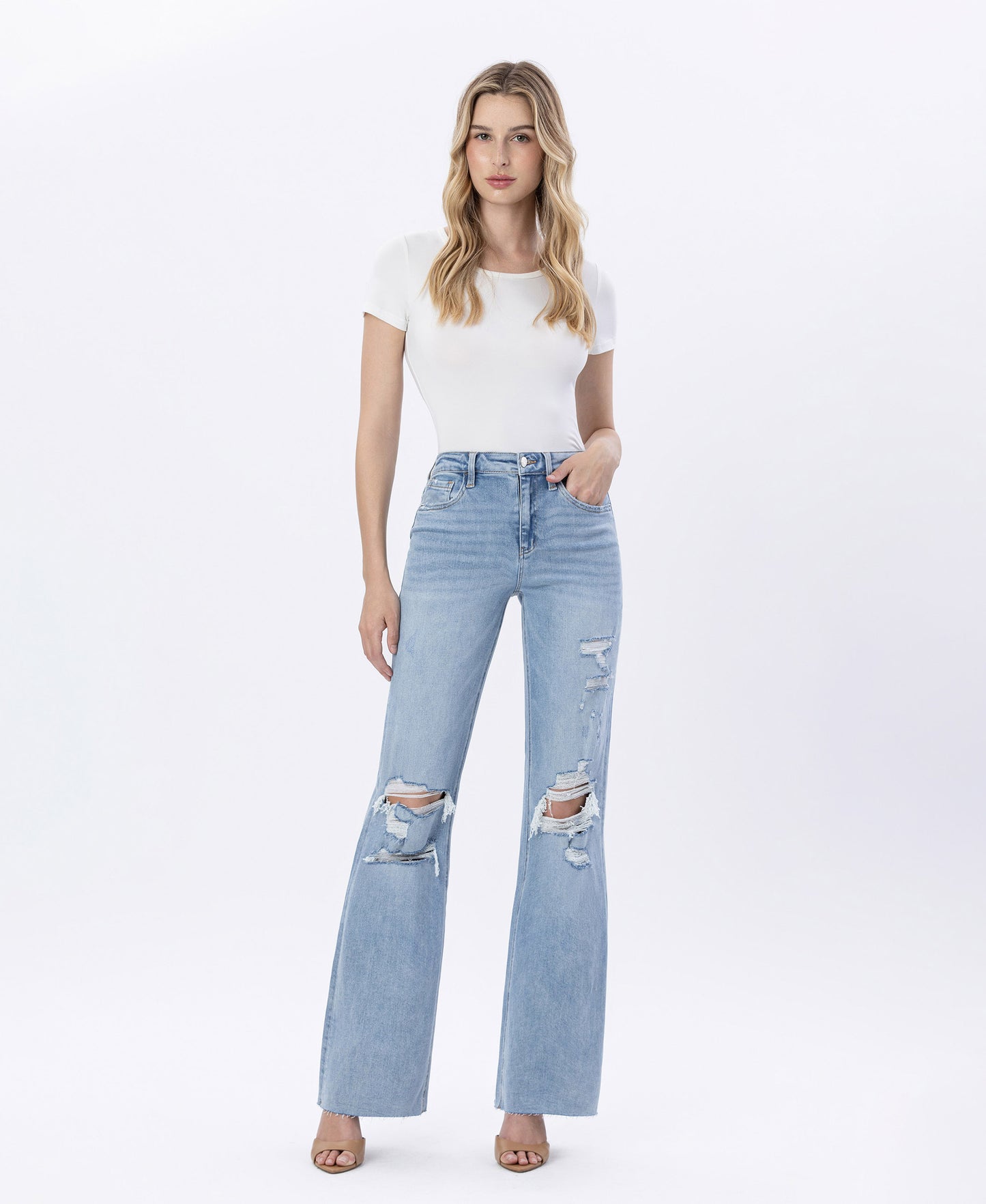 90’s Vintage Super High Rise Flare Jean