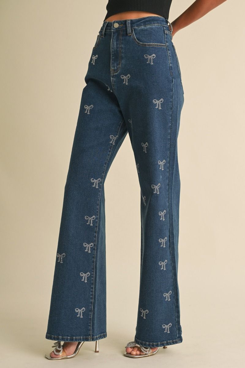 Final Sale - Bow Denim Pants