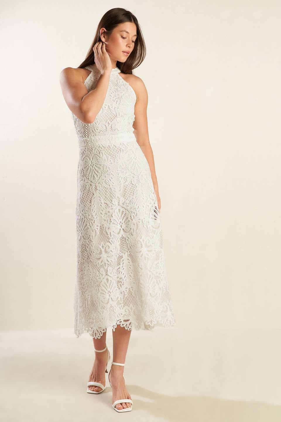 Final Sale - Woven Lace Midi Dress