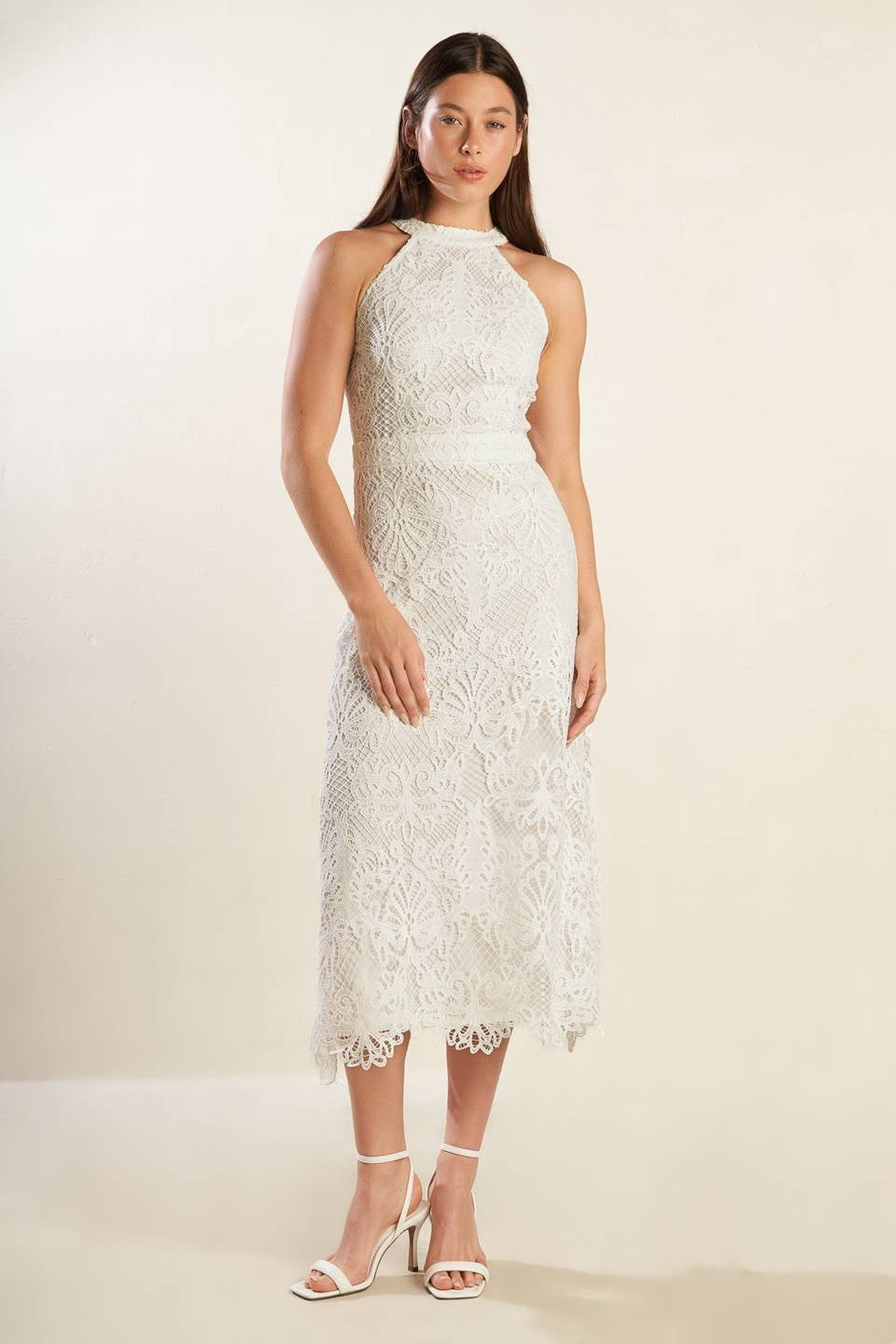 Final Sale - Woven Lace Midi Dress