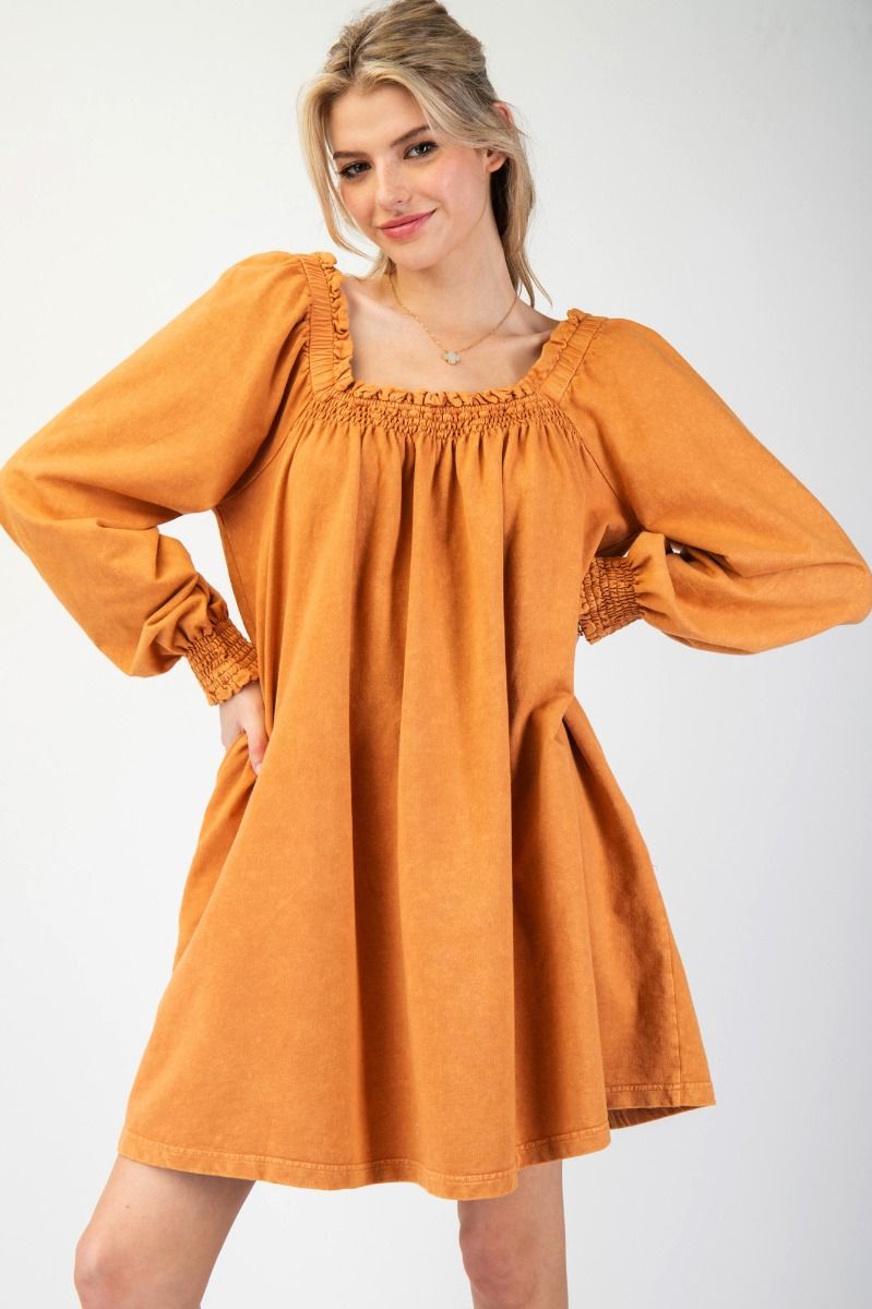 Final Sale - Mineral Wash Terry Knit Dress