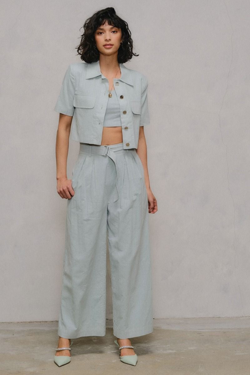 Final Sale - Wide Leg Belted Pants