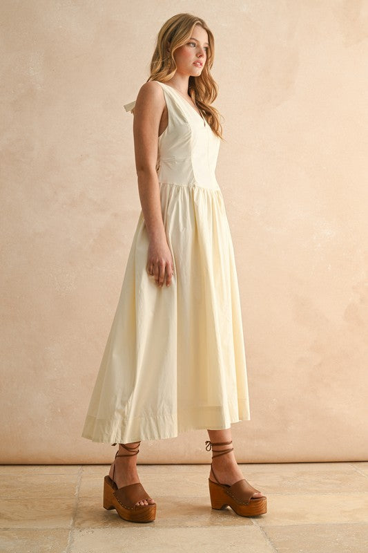 Final Sale - Bow Detail Woven Dress