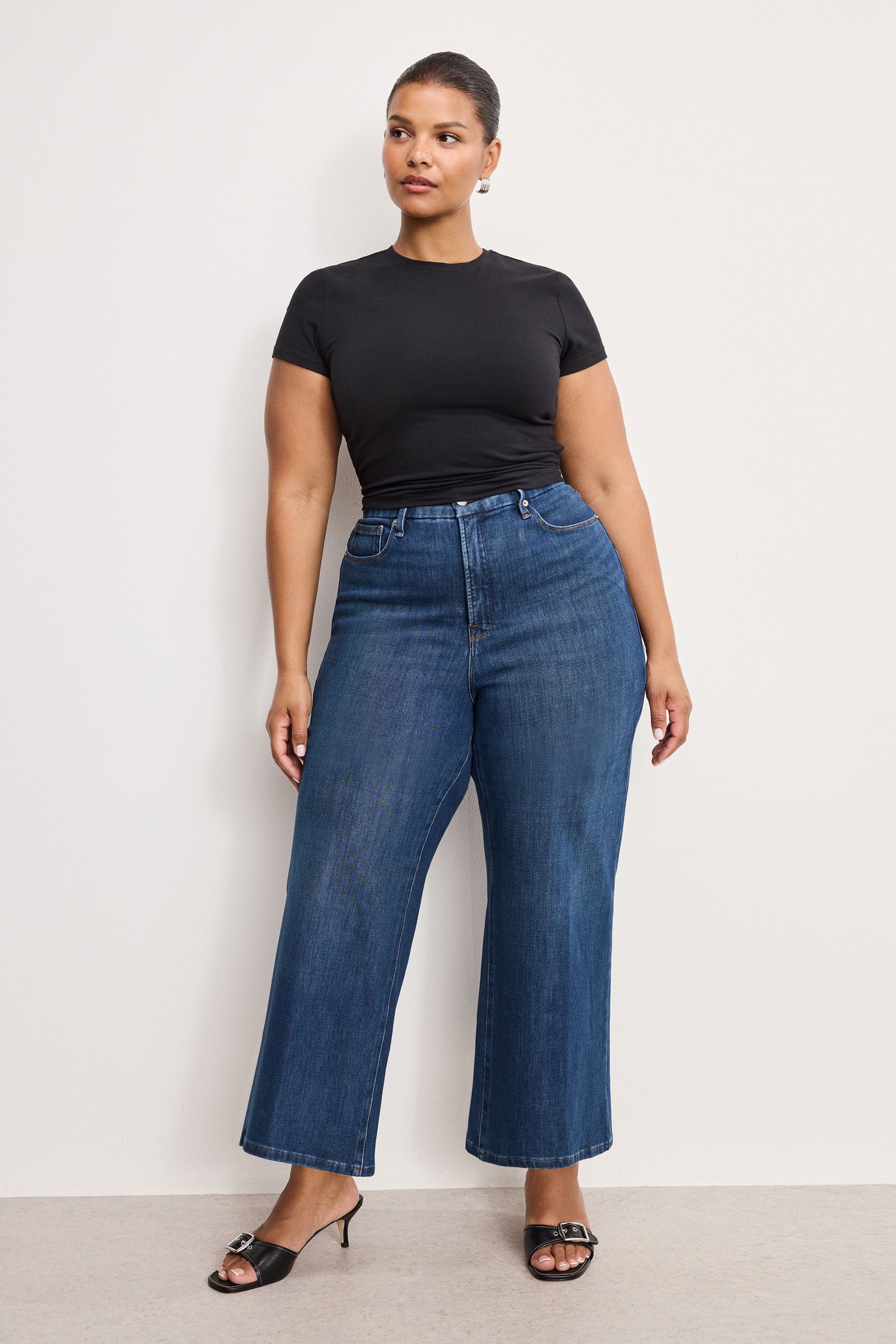 Soft Tech Good Waist Palazzo Cropped Jeans