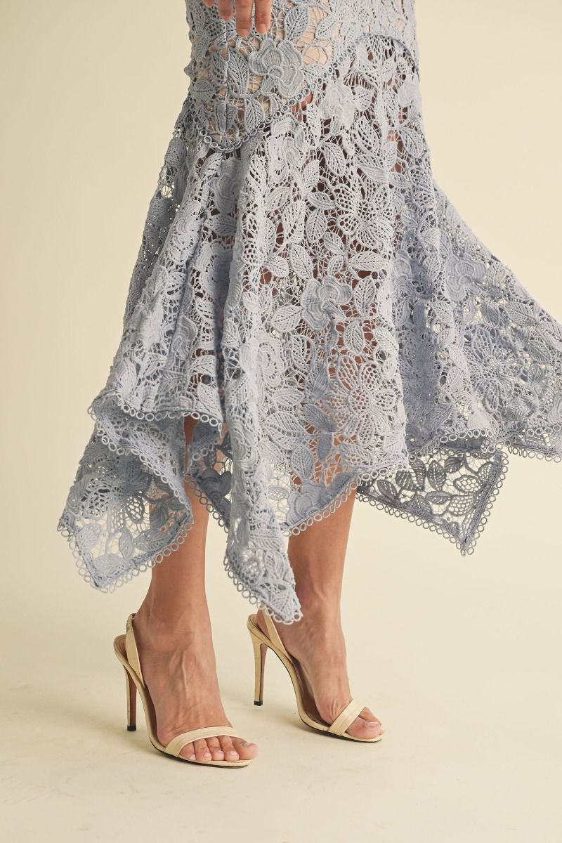 Final Sale - Floral Lace Midi Dress