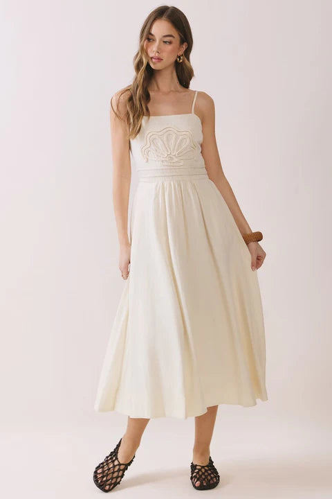 Ivory Embroidered Sea Shell Dress