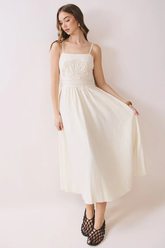 Ivory Embroidered Sea Shell Dress