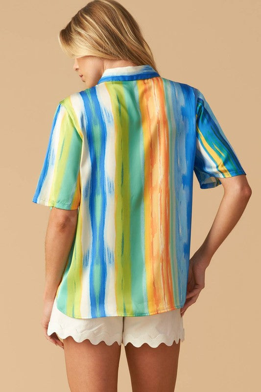 Final Sale - Printed Satin Top