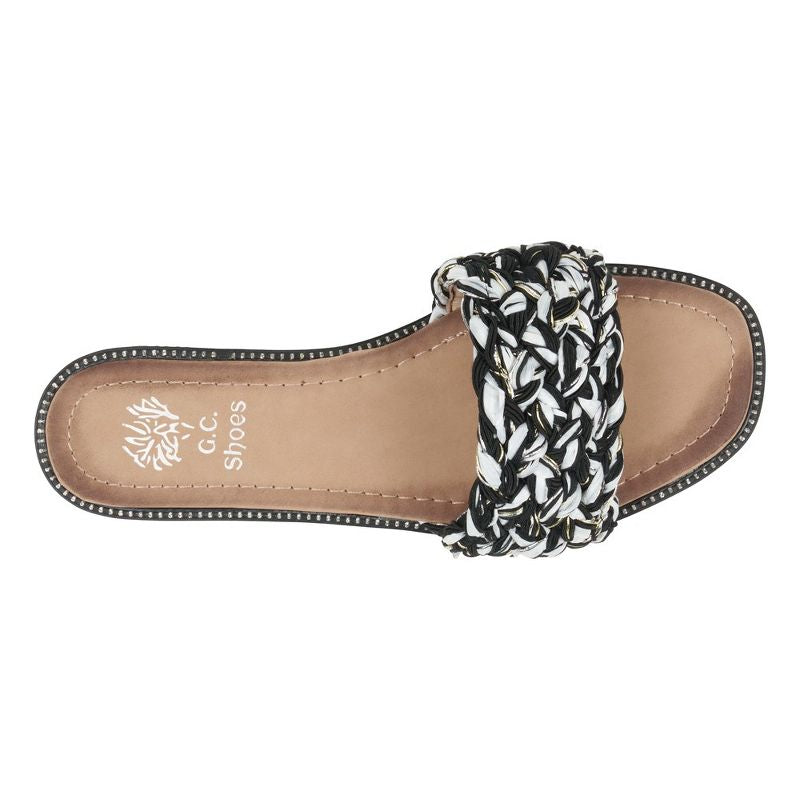 Final Sale - Arly Woven Squared Toe Slide Flat Sandals