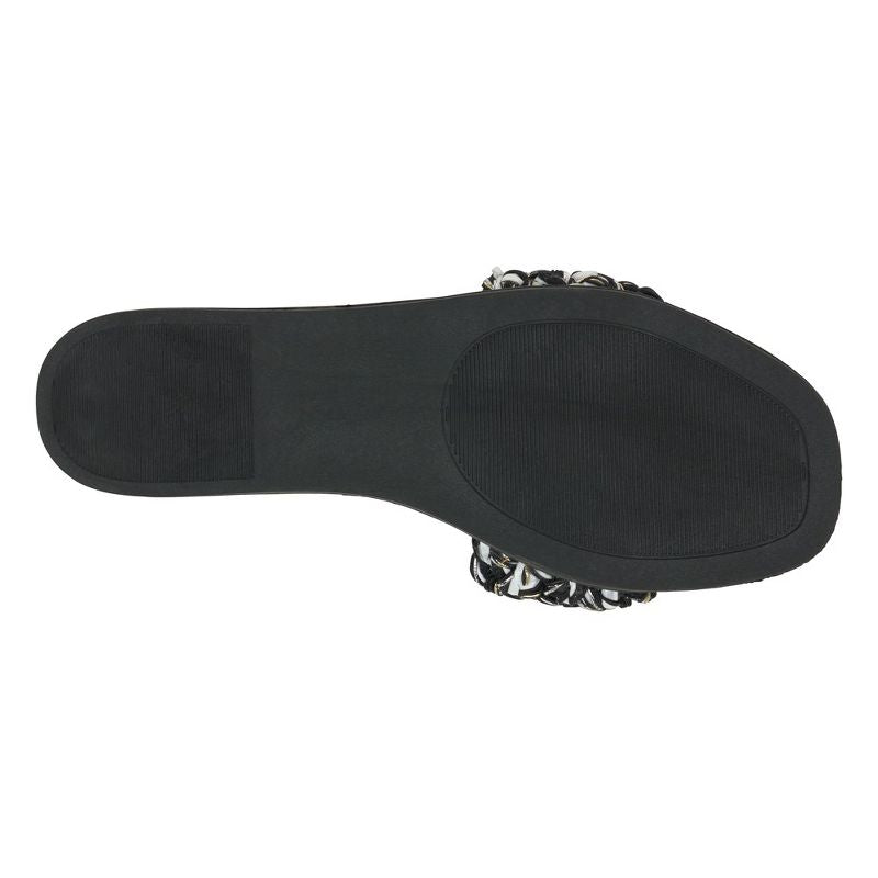 Final Sale - Arly Woven Squared Toe Slide Flat Sandals