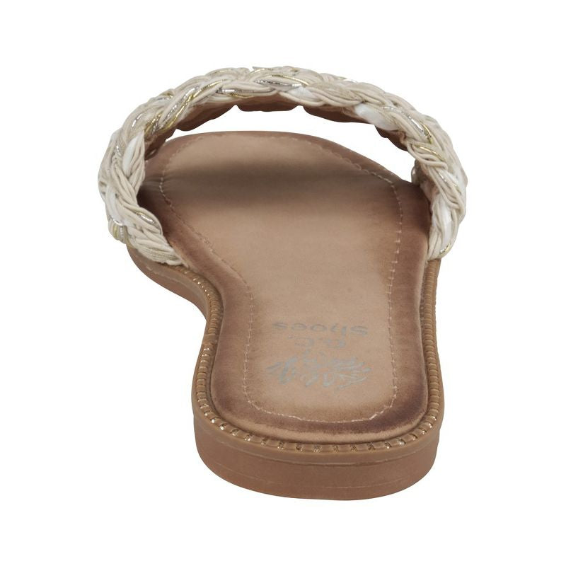 Final Sale - Arly Woven Squared Toe Slide Flat Sandals