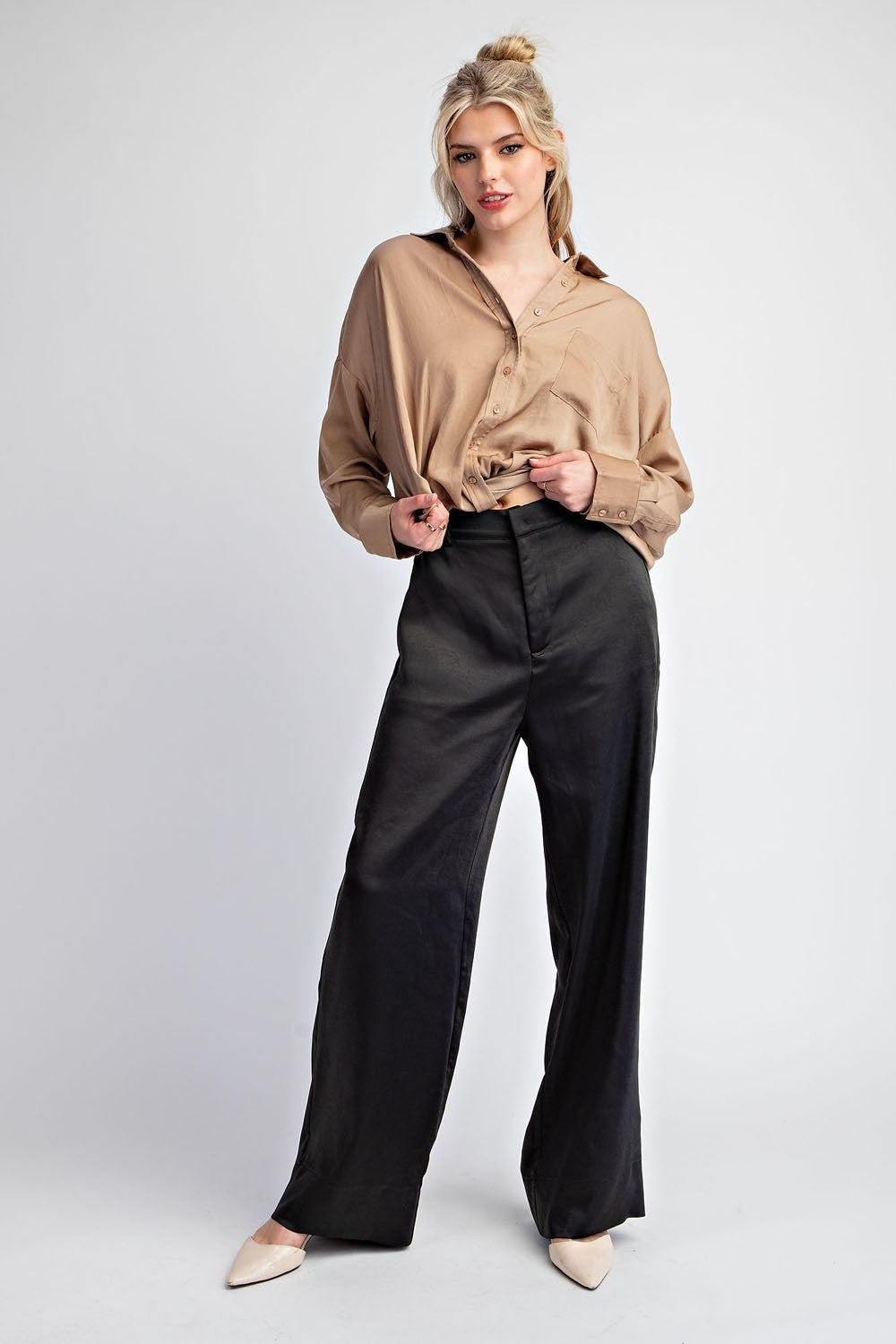Final Sale - Satin Straight Leg Pants