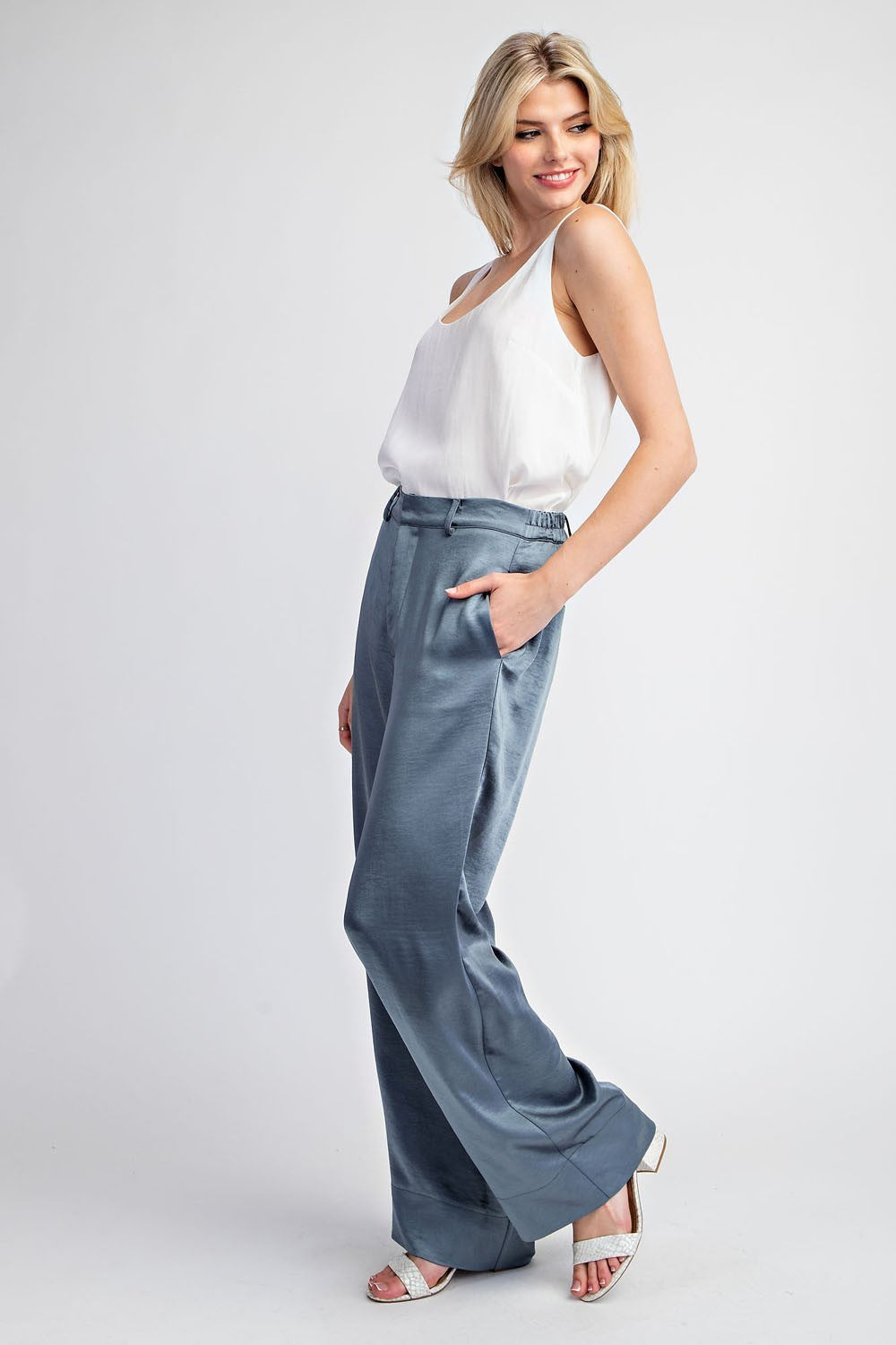 Final Sale - Satin Straight Leg Pants